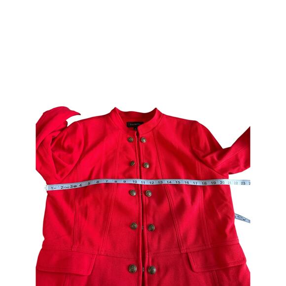 Talbots Blazer Red Mandarin Collar Office Work Business Button Front Size 14 - Picture 10 of 12